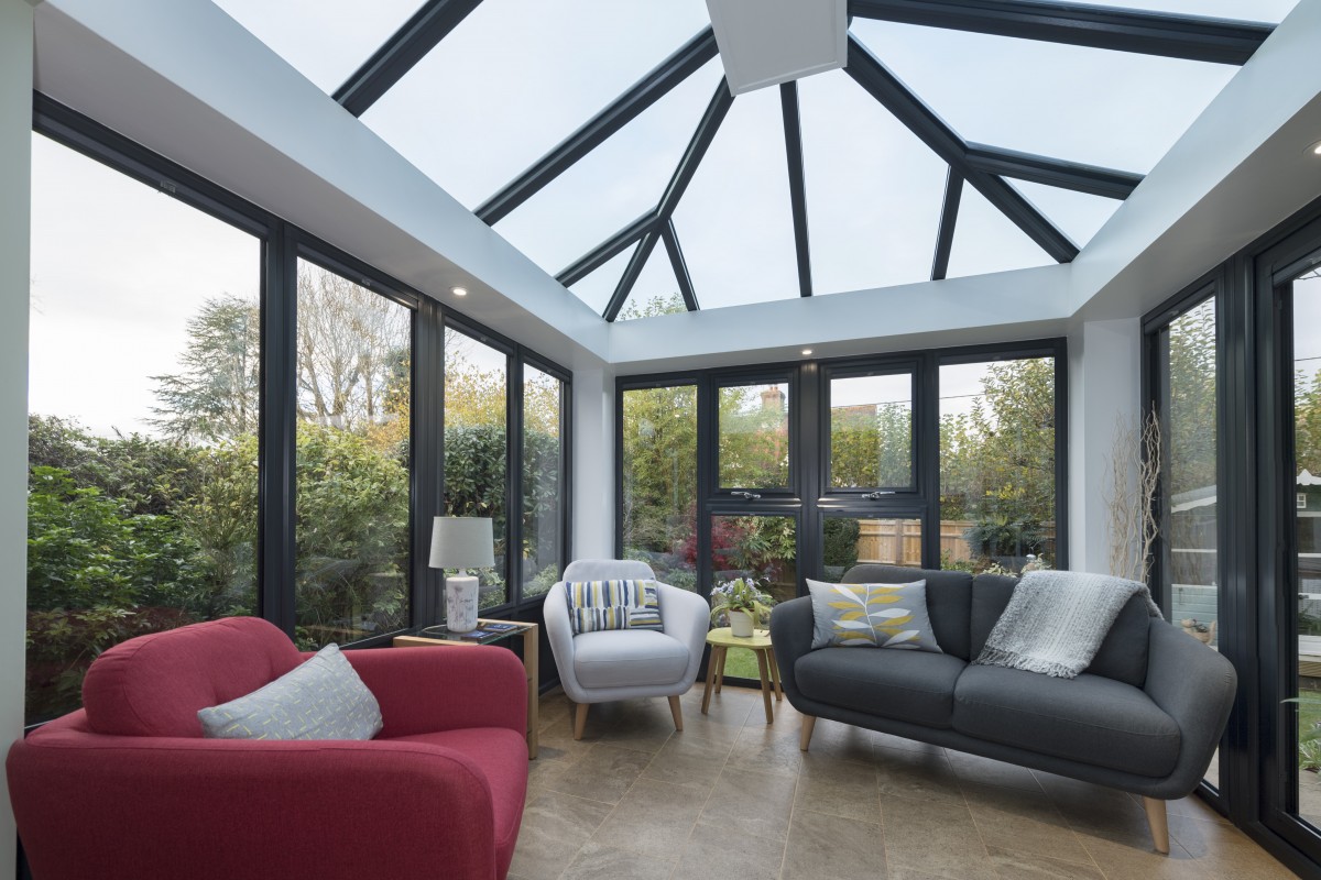 open glass roof home